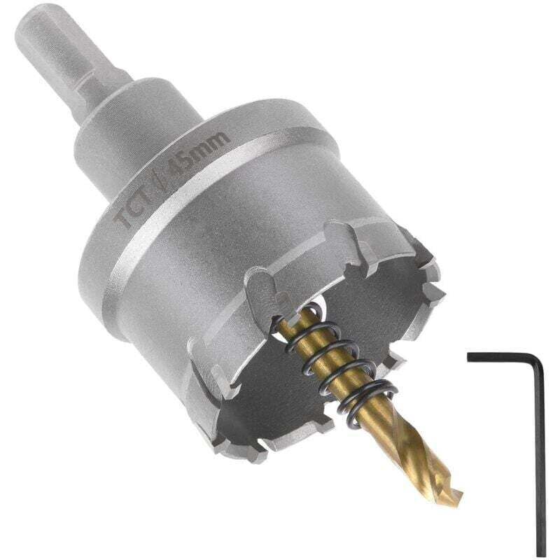 Scie Cloche Bi-métal, 45 Mm Carbure Tct En Acier Inoxydable De Qualité Industrielle, Scie Trépan Alliage Métallique En Acier À Grande Vitesse Pour Métal,alliage Aluminium,plastique,bois