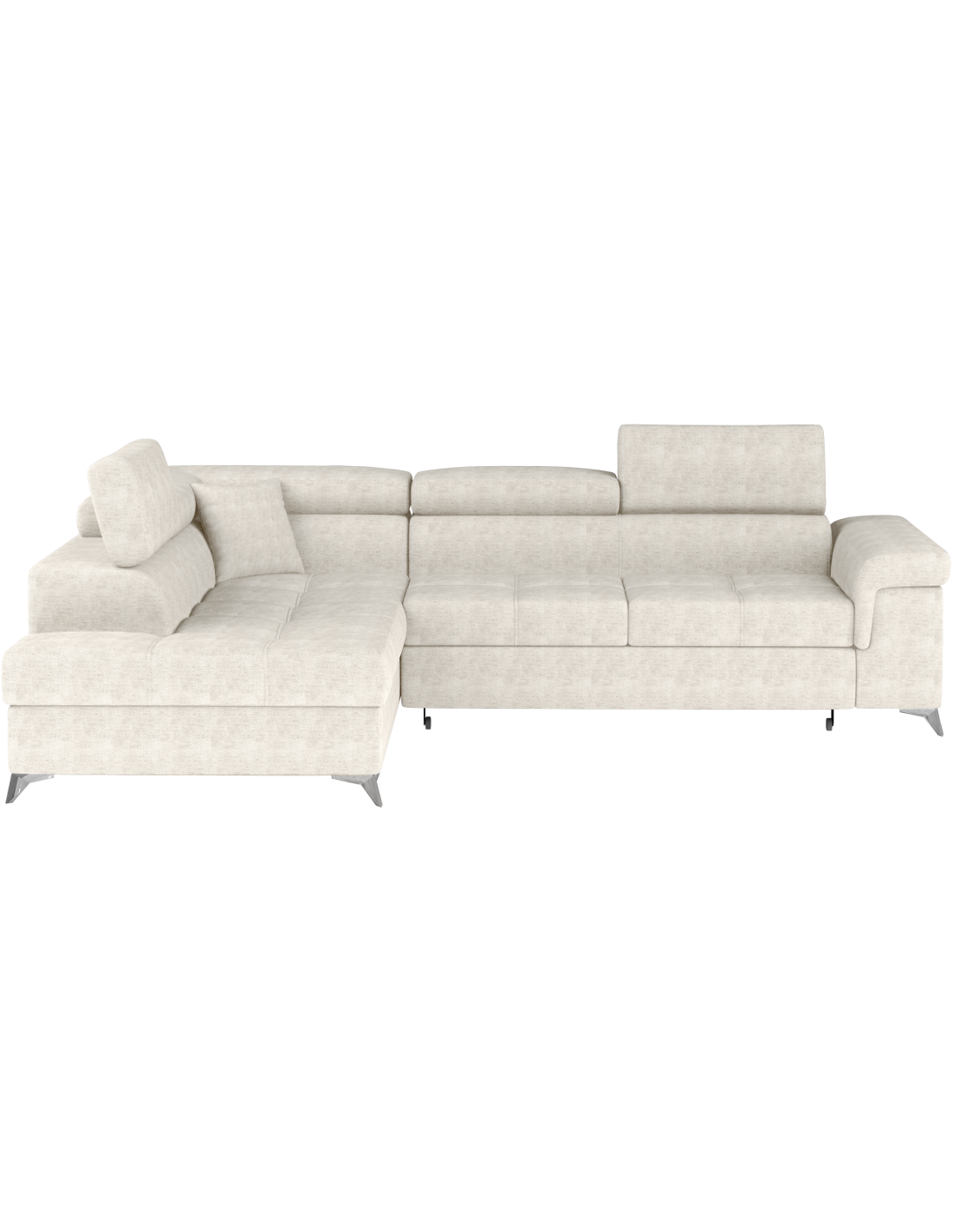Canapé D'Angle Convertible Palazzo 4 Places Beige - Angle Gauche Avec Coffre