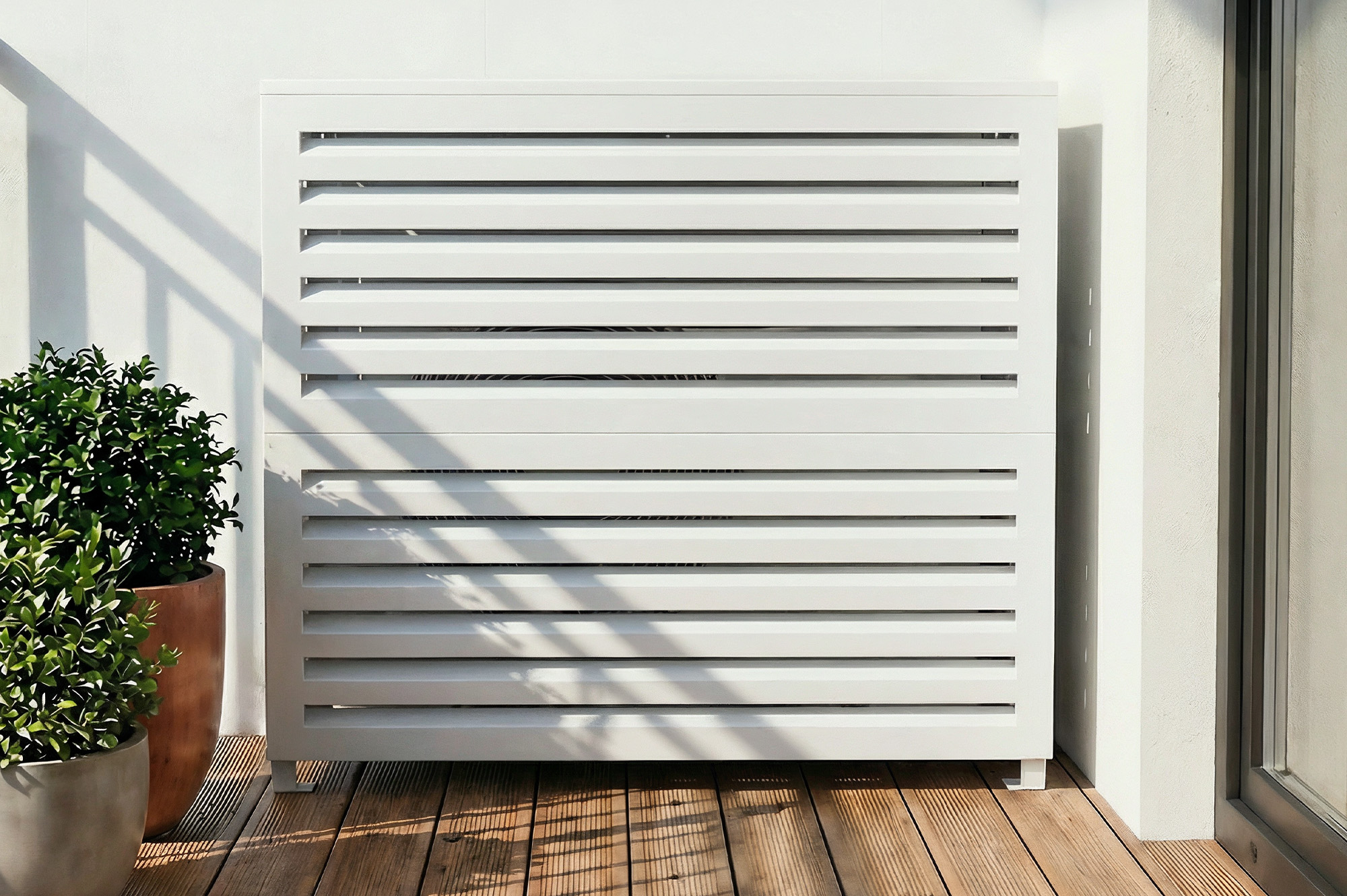 Cache Clim & Pompe À Chaleur Aneto Aluminium Blanc - Taille L