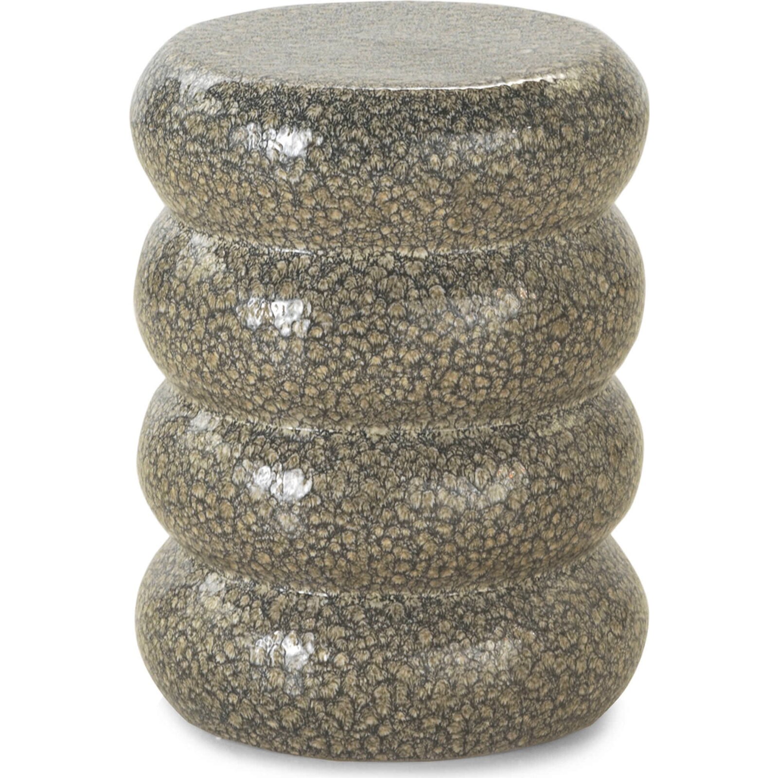 Tabouret Céramique Marron Finition Brillante Style Contemporain - Marron Effet Galet Texturé