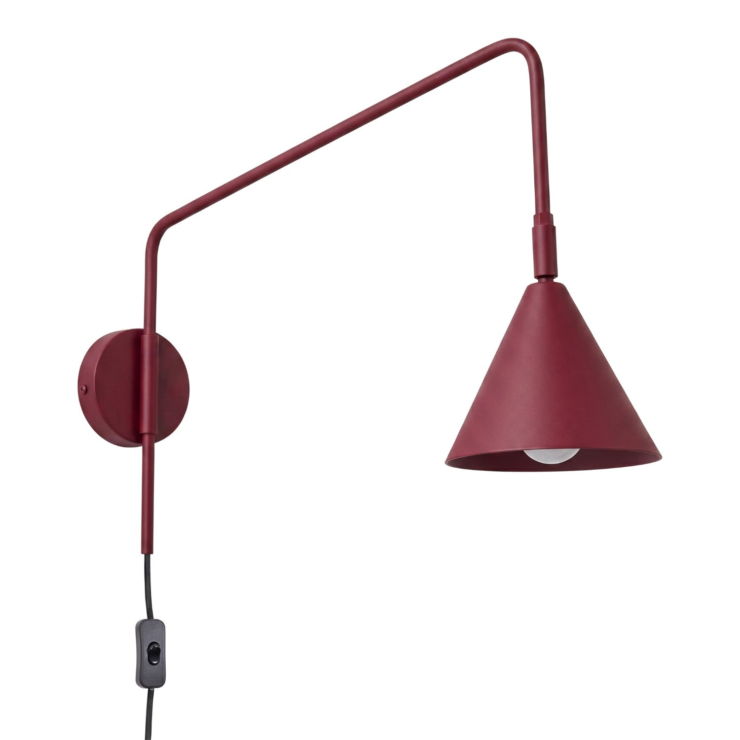 Sollux Nox Applique Murale Dôme Bordeaux, Douille E14, Interrupteur Marche/arrêt