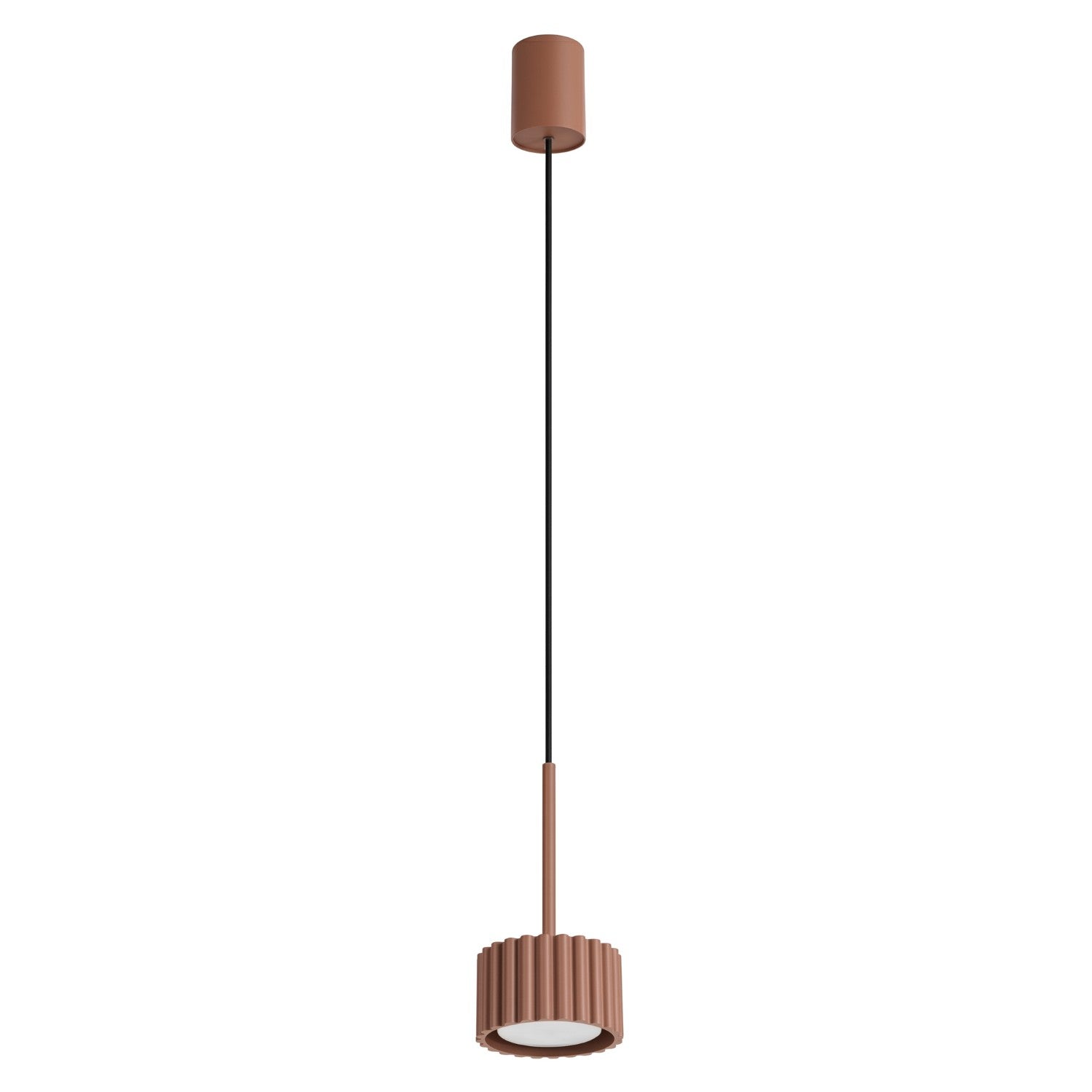 Suspension Moderne Mocca Abat-jour Rond Cannelé 1xgx53 10 W Aura Sollux Lighting