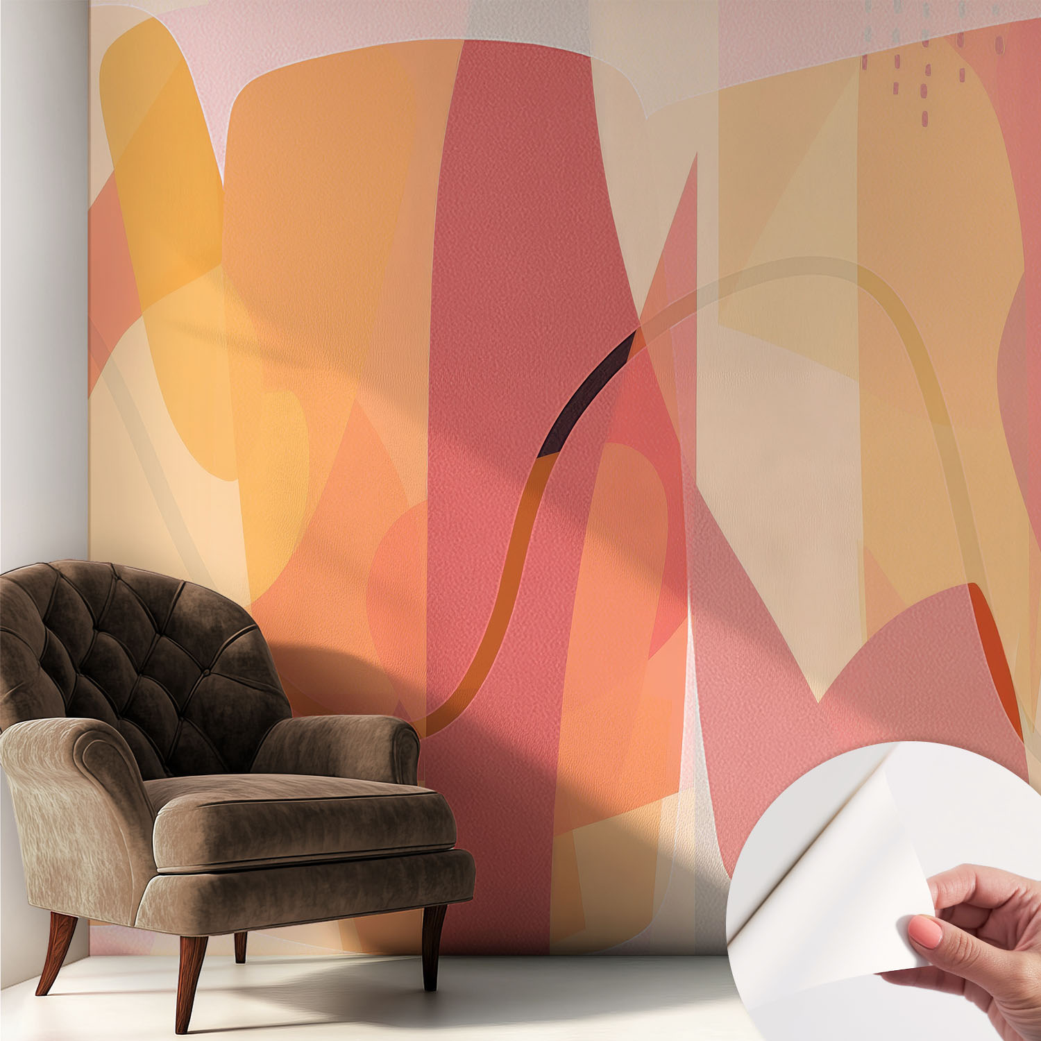 Papier Peint Autocollant Adhésif Avec Motifs Pour Salon Et Chambre Accessoire Stylé Pour Votre Intérieur Abstraction Colorée 250x250 Cm