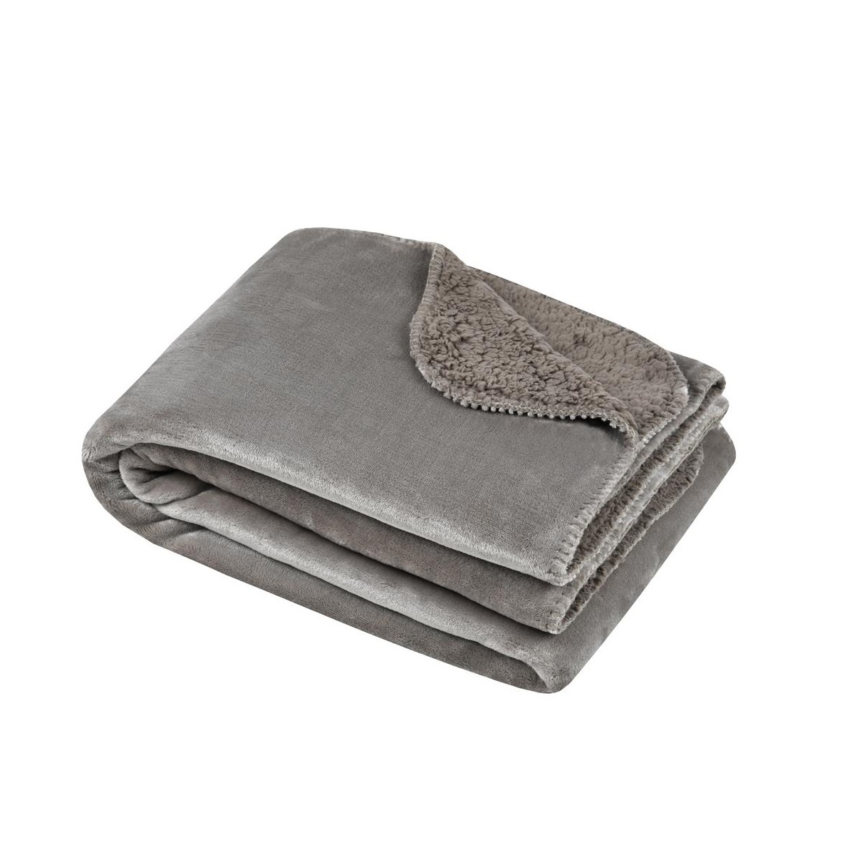 Plaid Uni 130 X 160 Cm Douillet Gris Clair