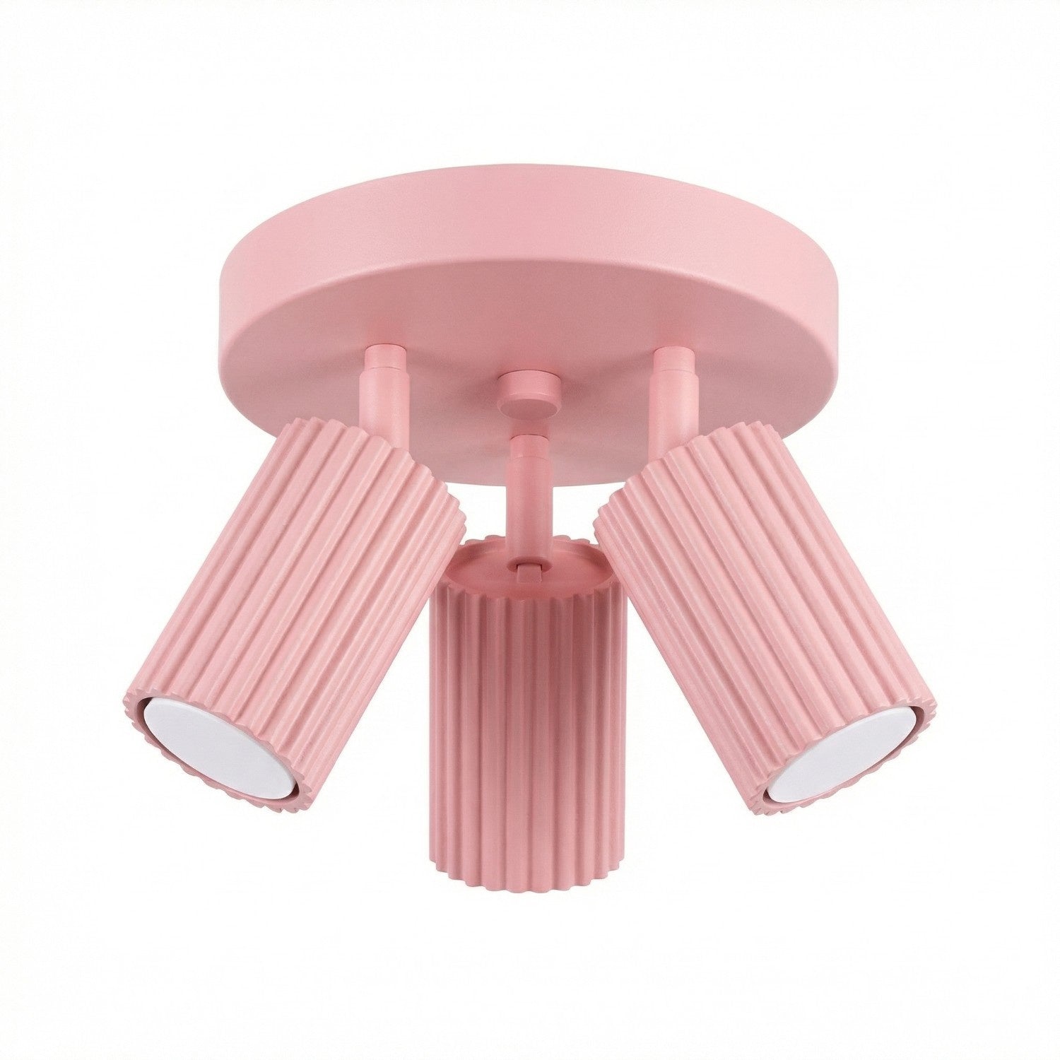 Plafonnier Rond Rose À 3 Spots Orientables Gu10 10w Karbon Sollux Lighting