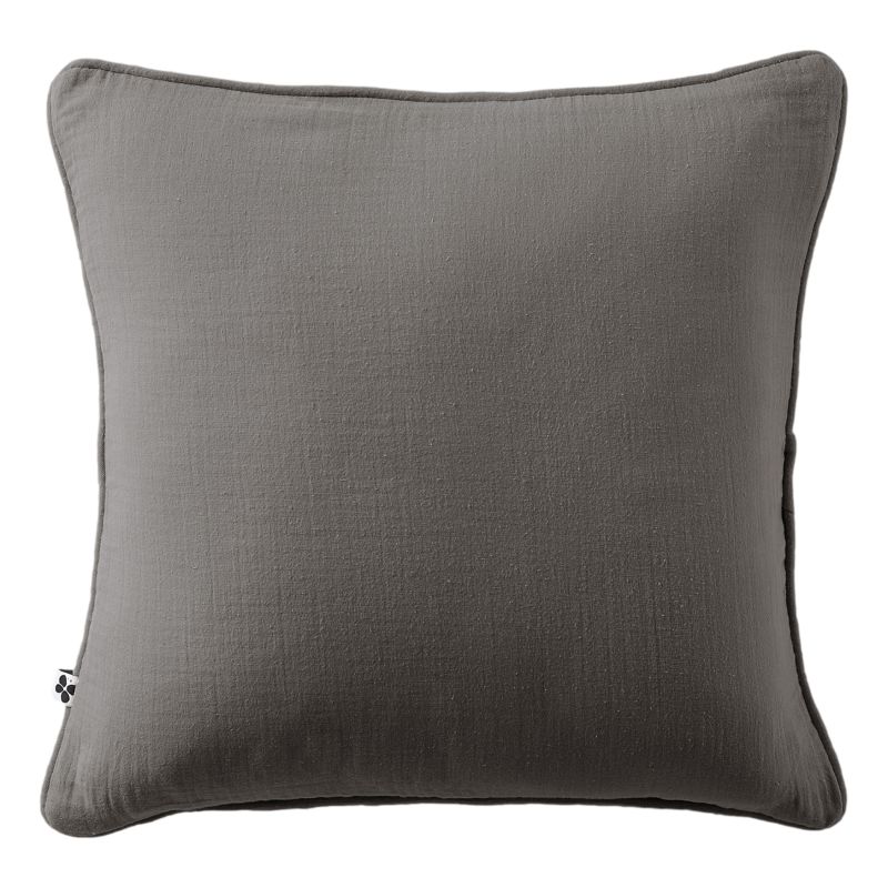 Coussin Déhoussable Avec Passepoil "gaïa" 45 X 45 Cm "gaze De Coton" L'Effet Papillon - Gaia Granit -