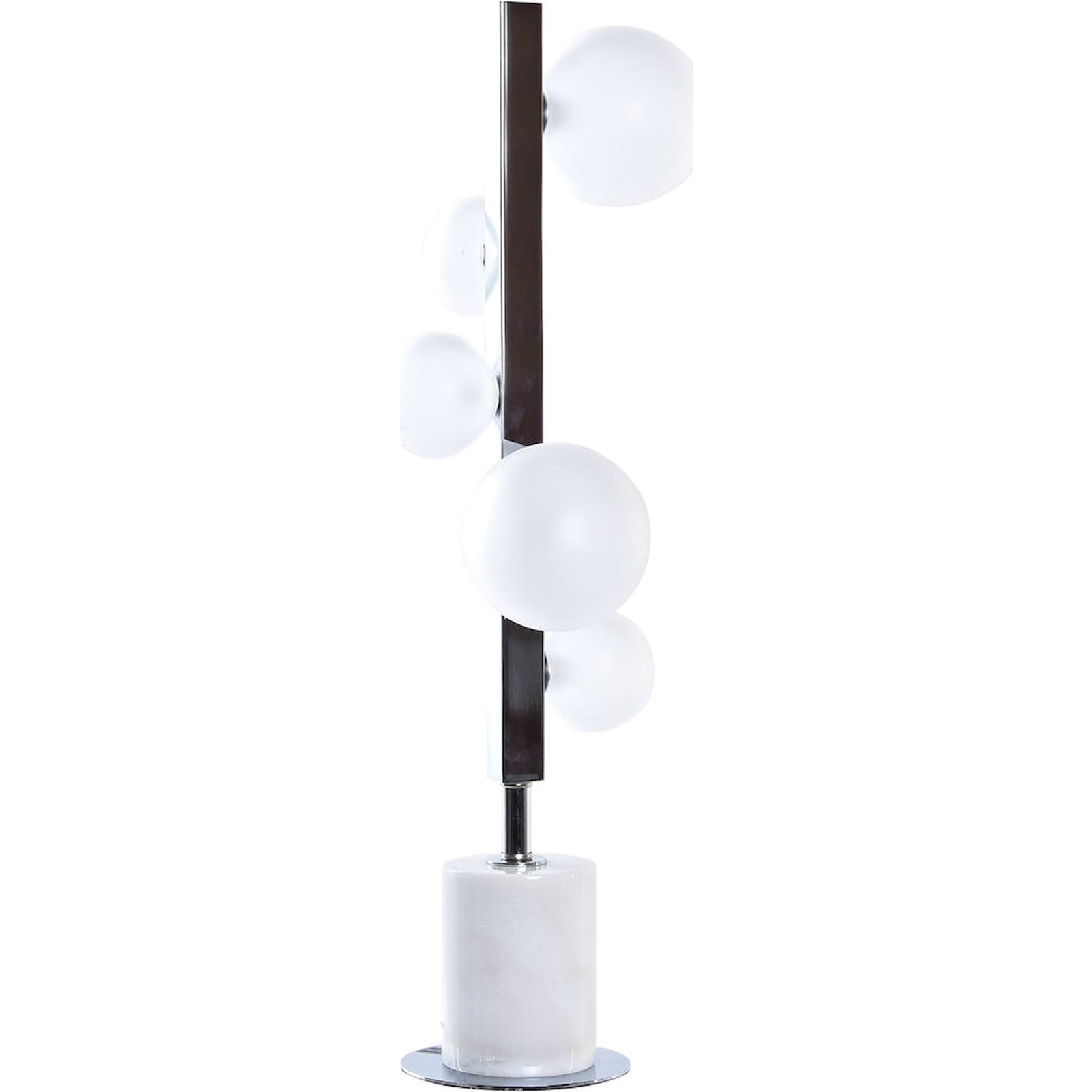 Lampe De Salon En Marbre Blanc Pour Une Élégance Sobre - Blanc Marbre Avec Touches Argentées