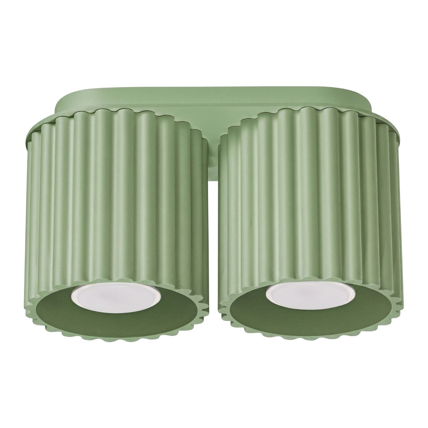 Spot De Plafond Moderne Double Cannelé Sauge 2xgu10 10w Aura Sollux Lighting