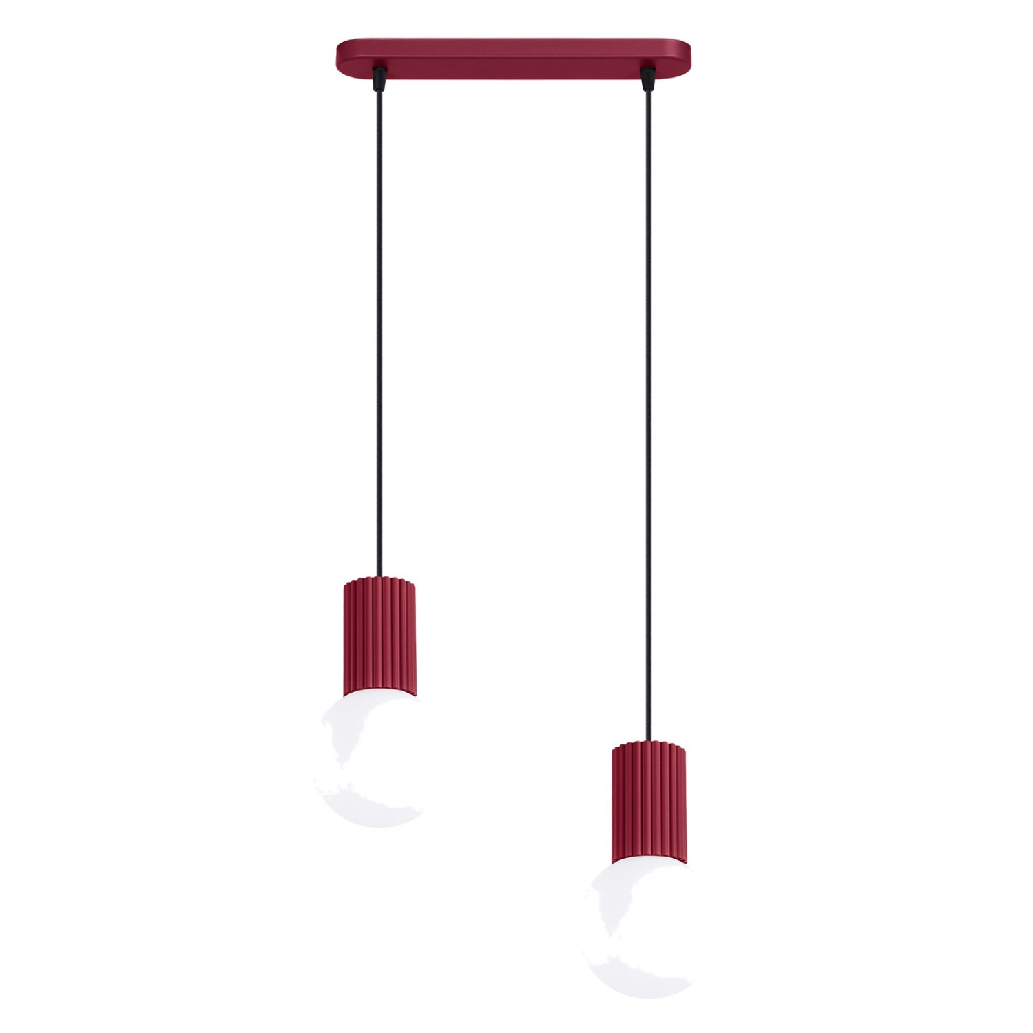 Suspensions Halo Aluminium/verre Bourgogne 2xg9 Sollux