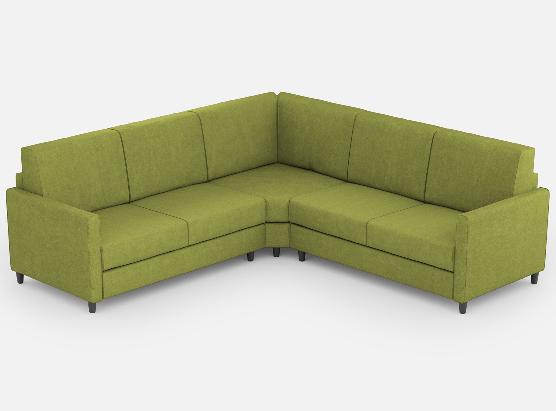 Canapé D'Angle Moderne Italien Tissu Vert Pistache Korane - 5 Tailles 281x221 Cm-taille 281x221 Cm