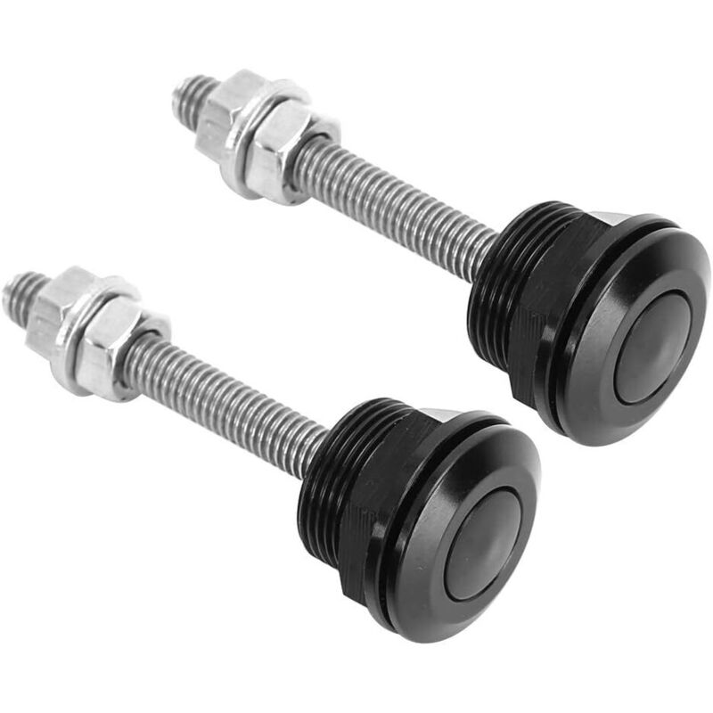 Capot De Verrouillage De Capot, 2 Pièces En Alliage D'Aluminium + Fer Universel Goupille De Capot Serrure De Capot Bouton-poussoir À Dégagement Rapide Loquets De Clip De Pare-chocs(22mm)