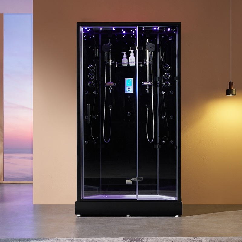 Cabine Douche Hammam Xdual 120 Black Archipel® - 120x80 Cm