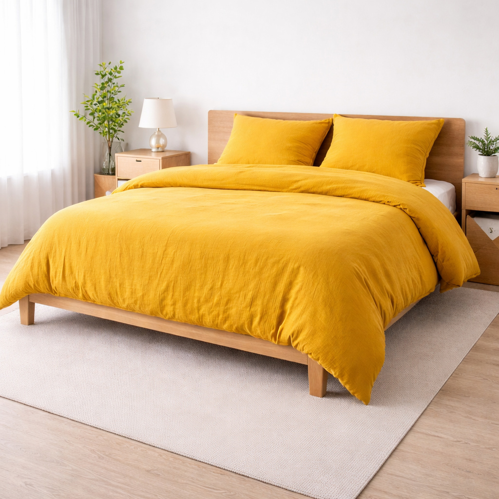 Parure De Lit 260 X 240 Cm Sienna Gris + 2 Taies 63x63 Cm - Double Face Gaze De Coton & Coton 57 Fils