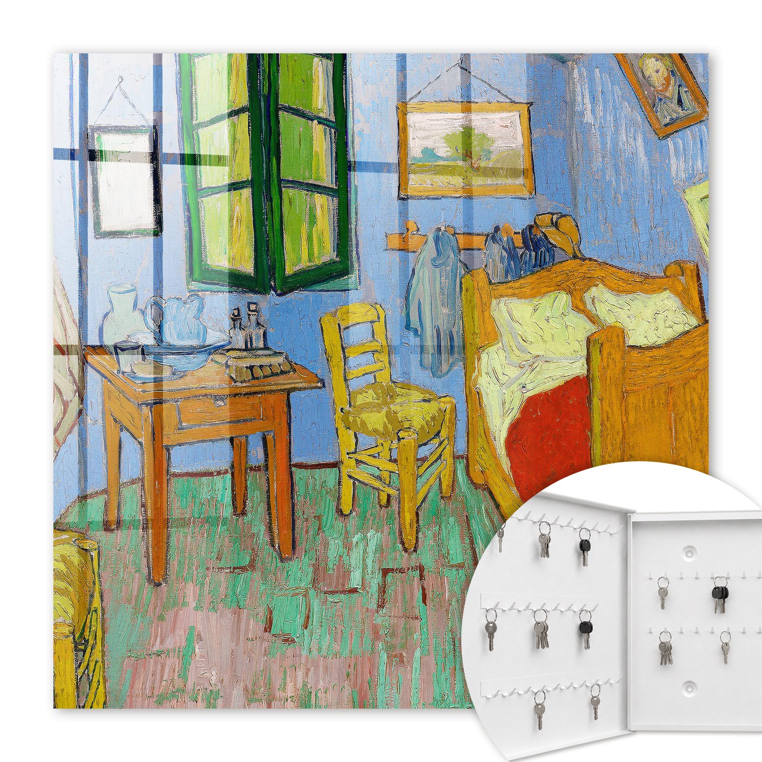 Armoire À Clés - (30 Cm X 30 Cm) - Boîte À Clés Murale - Coffret De Rangement Pour Clés - Couleur Blanche - Ouverture Vers La Gauche - Pour Maison Et Bureau - Chambre Confortable