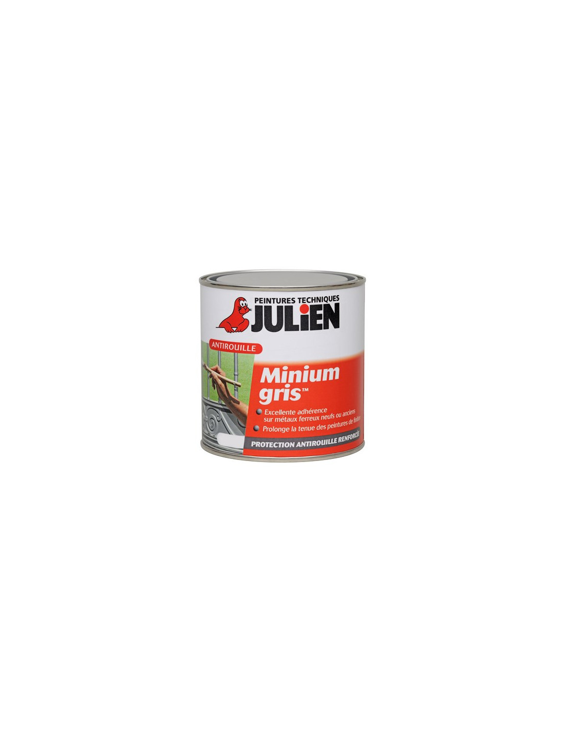 Julien - Minium Gris Supérieur 1/8 Primaire Anticorrosion - Protection Durable Pour Métaux Ferreux - Séchage Rapide Et Adhérence Exceptionnelle