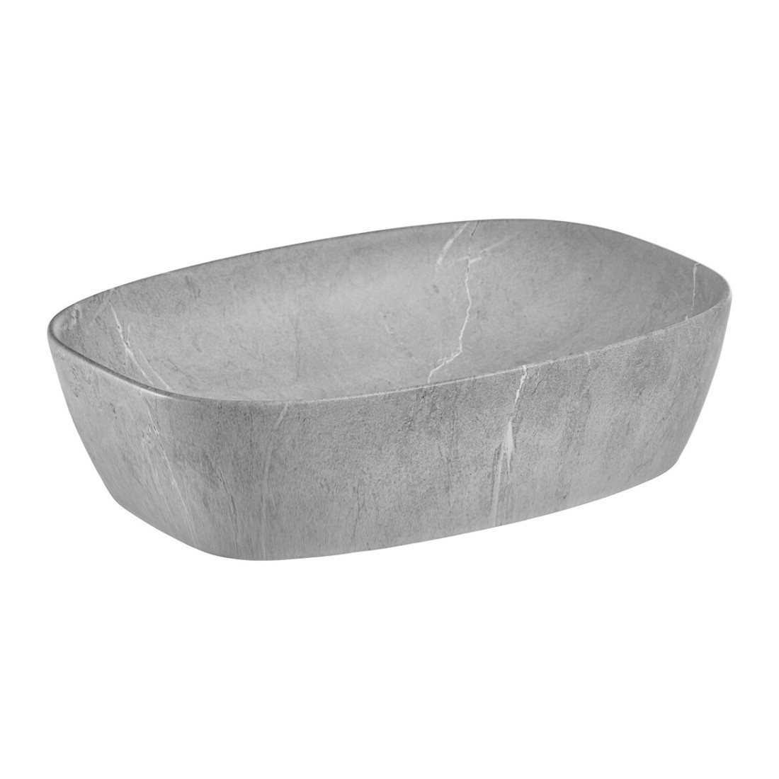 Vasque À Poser Rectangulaire 50,5x38,5 Cm Gris Effet Pierre Naturelle