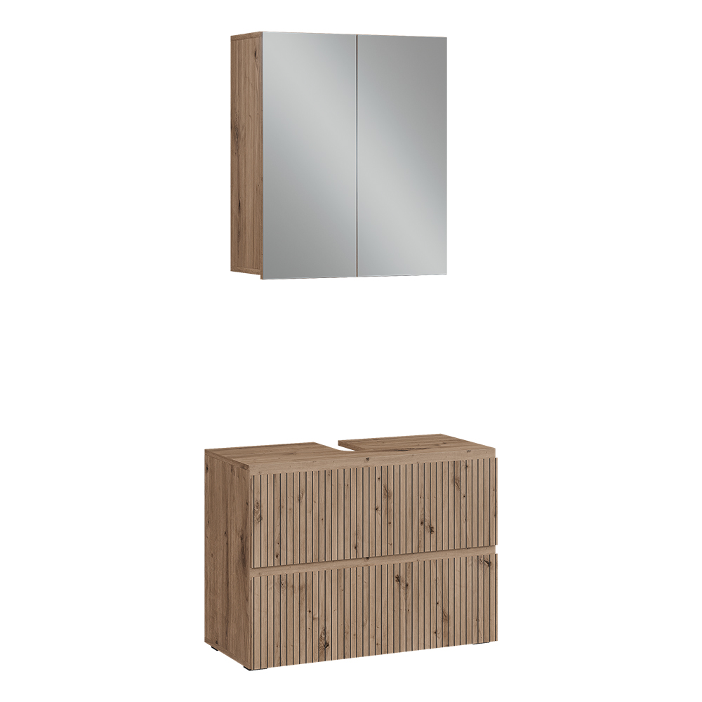 Meubles Bain Takumi, Chêne Artisan, 2 Pièces, Vicco