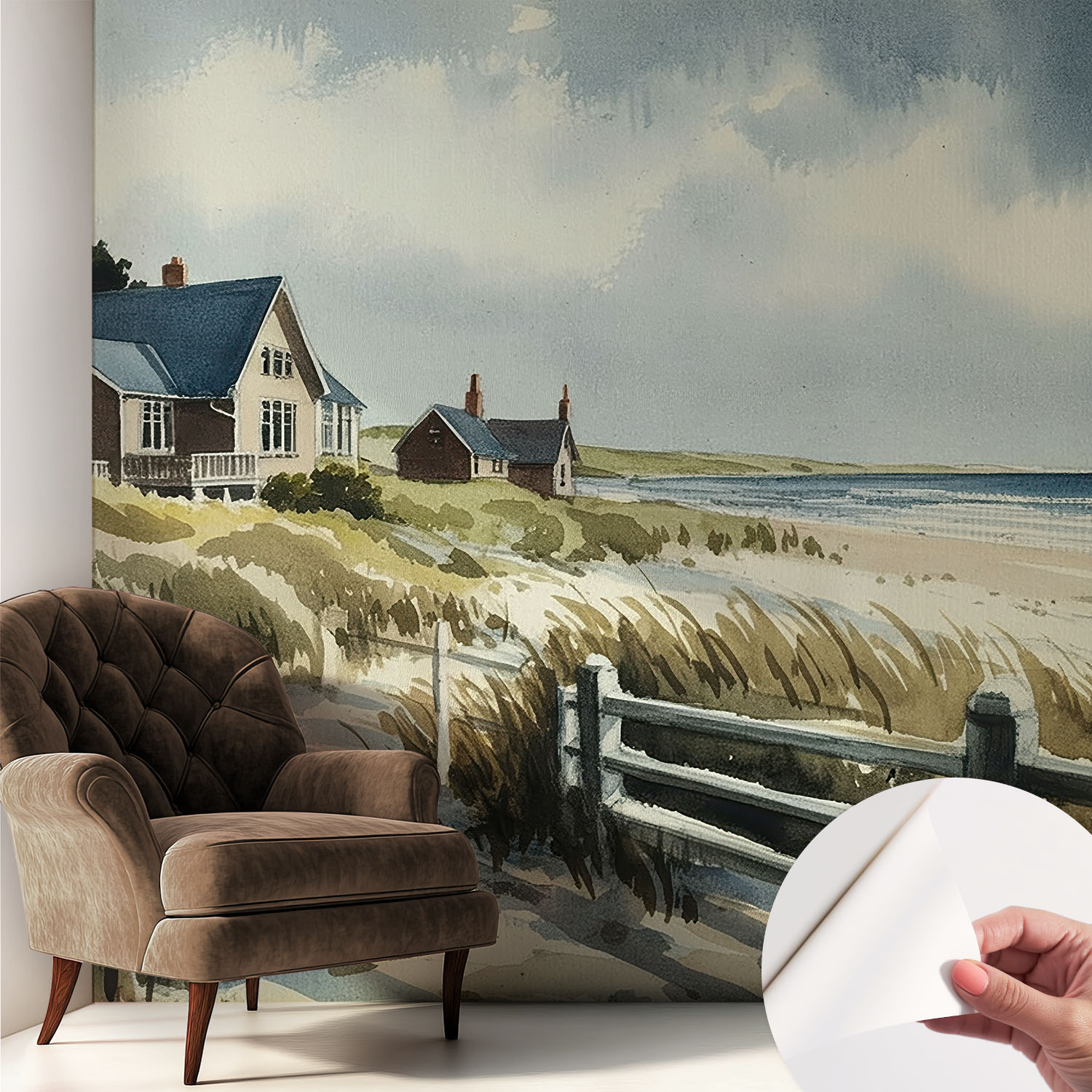 Papier Peint Adhésif Décoratif Avec Colle Pour Salon Chambre À Coucher Et Bureau Design Moderne Et Facile À Poser Dunes De Plage 250x250 Cm