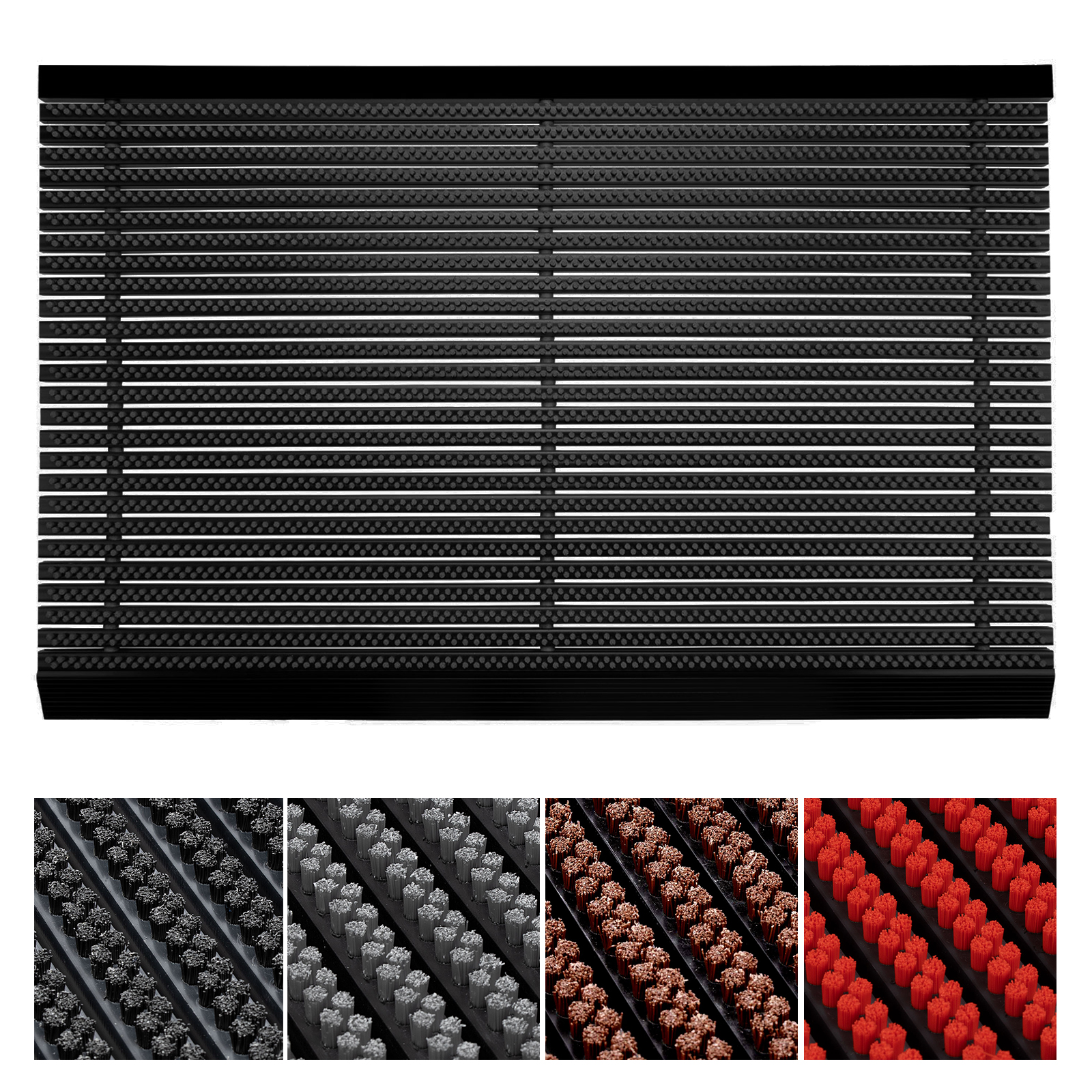 Casa Pura - Paillasson Power-brush Résistant Aux Uv Noir 40 X 60 Cm