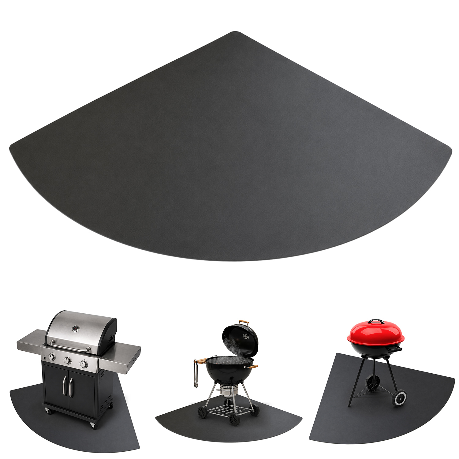 Plaque D'Angle De Protection Sol Barbecue Bbq - Plancha - Tapis De Grill En Métal - Protection Contre Les Taches De Graisse 1/4 100x100 Cm