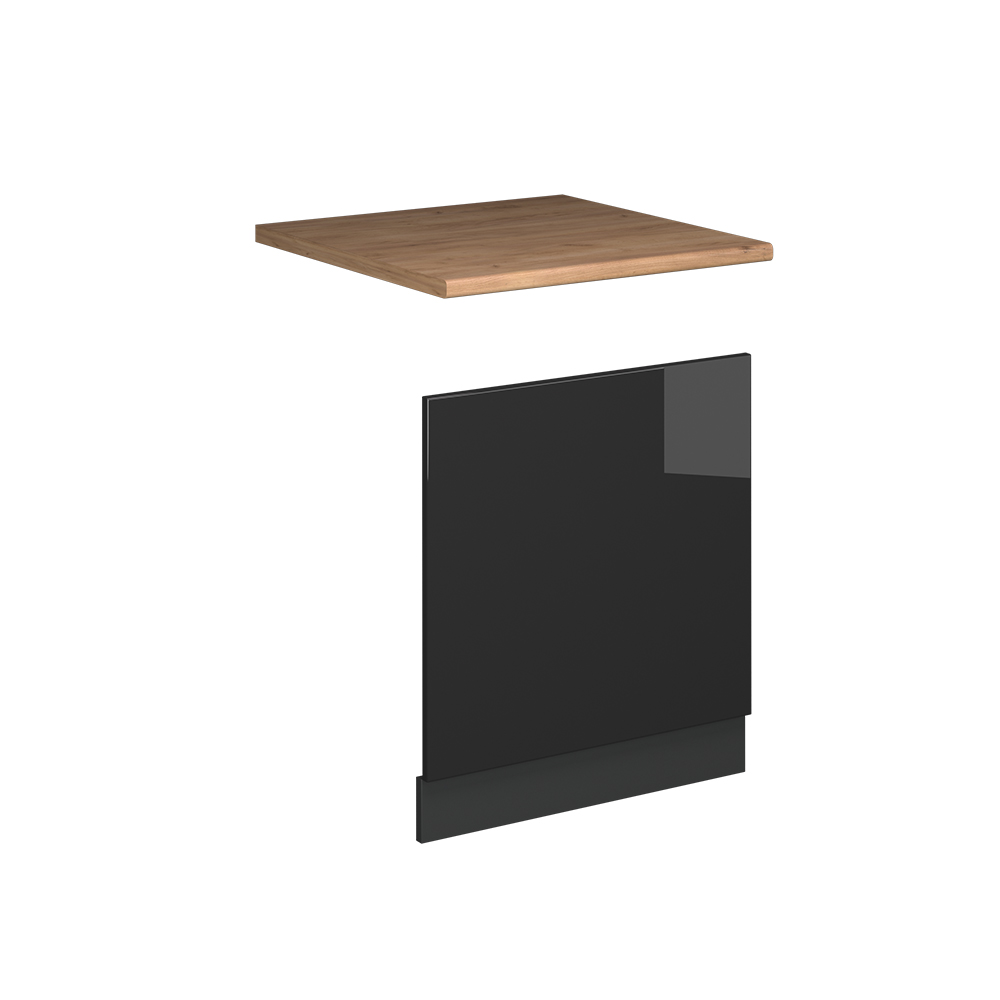 Façade Fame-line, Anthracite Haute Brillance, 60cm, Pt Chêne, Vicco