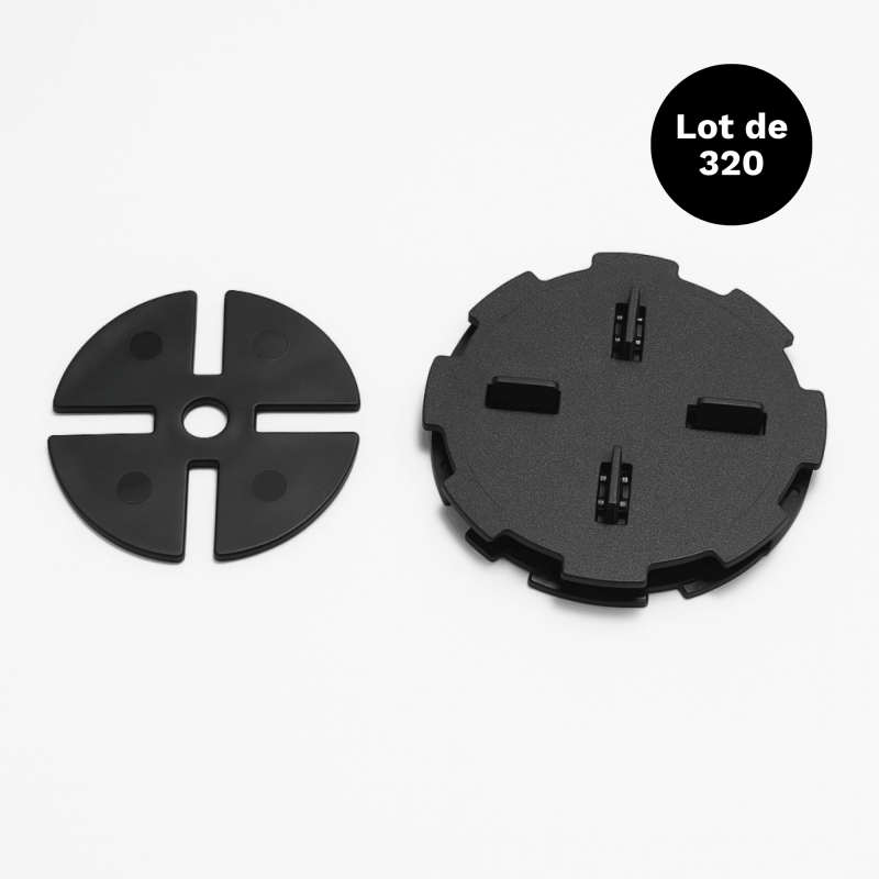 Lot De 320 Plots Réglables 10-15 Mm Dalle Et Carrelage Avec Cales Anti-bruit 97 Mm - Coloris - Noir, Lot - 320 Plots