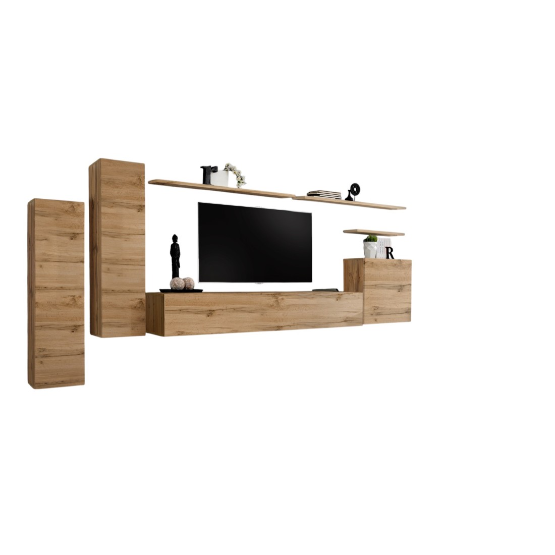 Meublorama - Ensemble De Meubles De Salon Collection Switch I Design, Coloris Chêne Wotan.