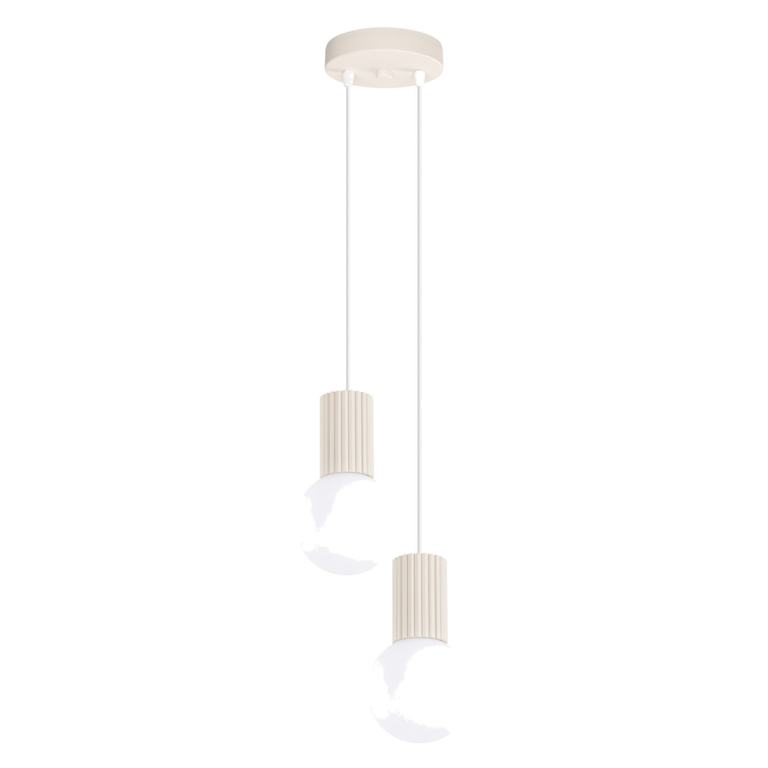 Suspensions Halo Aluminium/verre Beige 2xg9 15cm Sollux