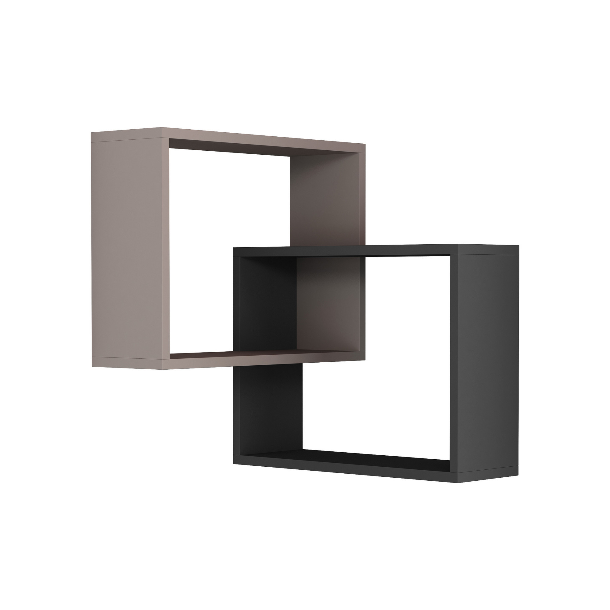 Lot De 2 Étagères Murales D'Angle En Bois "ring" - 68 X 60 X 68 Cm - Moka Clair