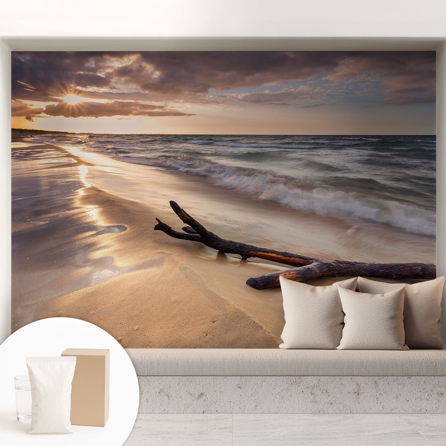 Papier Peint Intissé Avec Imprimé Pour Intérieur Moderne Application Facile A Motif - Colle Incluse Gratuite Plage Occidentale 208x146 Cm