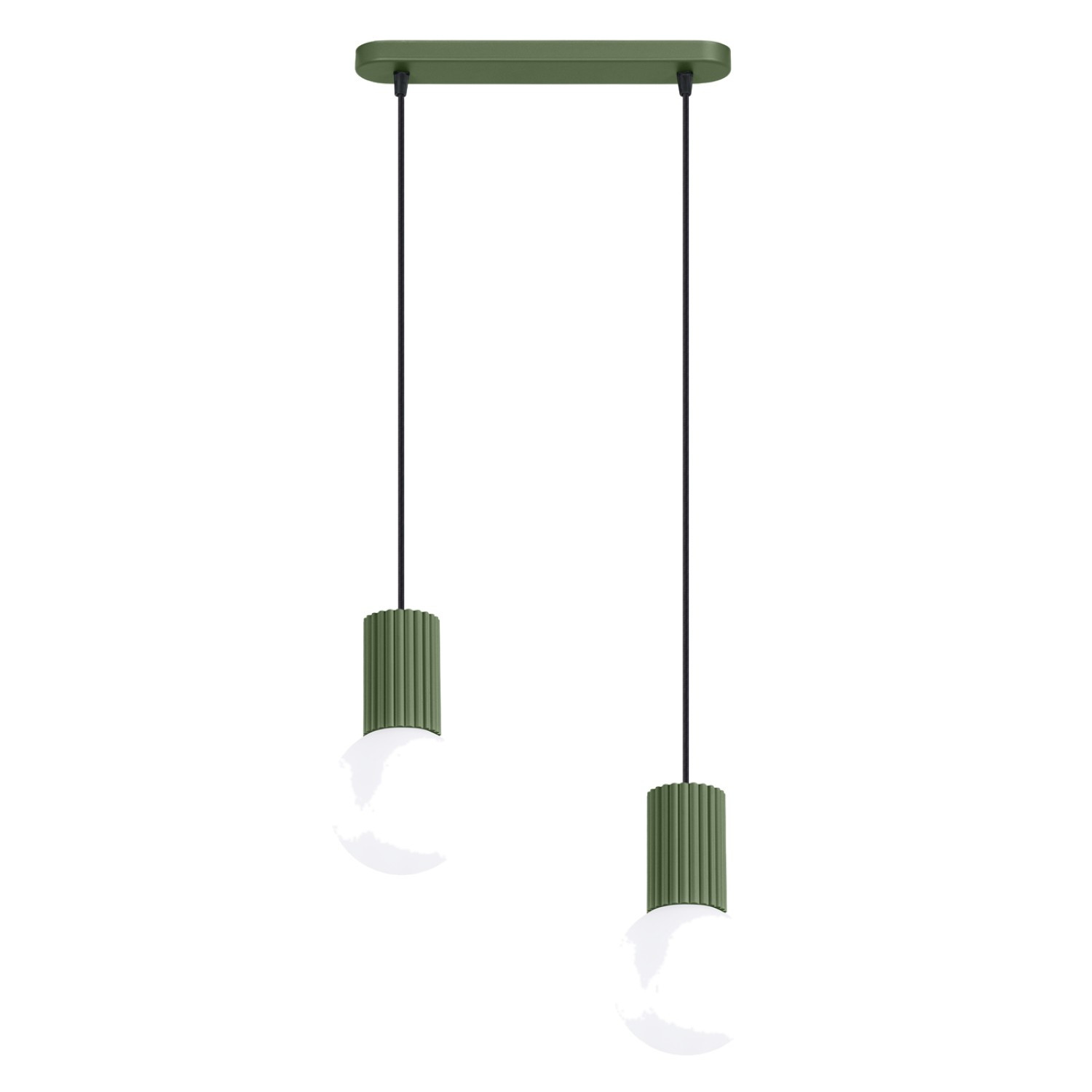 Suspensions Halo Aluminium/verre Vert Olive 2xg9 Sollux