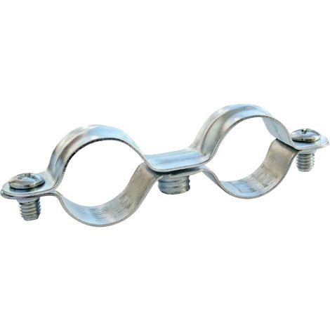 Ayor - Collier De Fixation Double Pour Plomberie Ø14 (x5) - Acier Nickelé