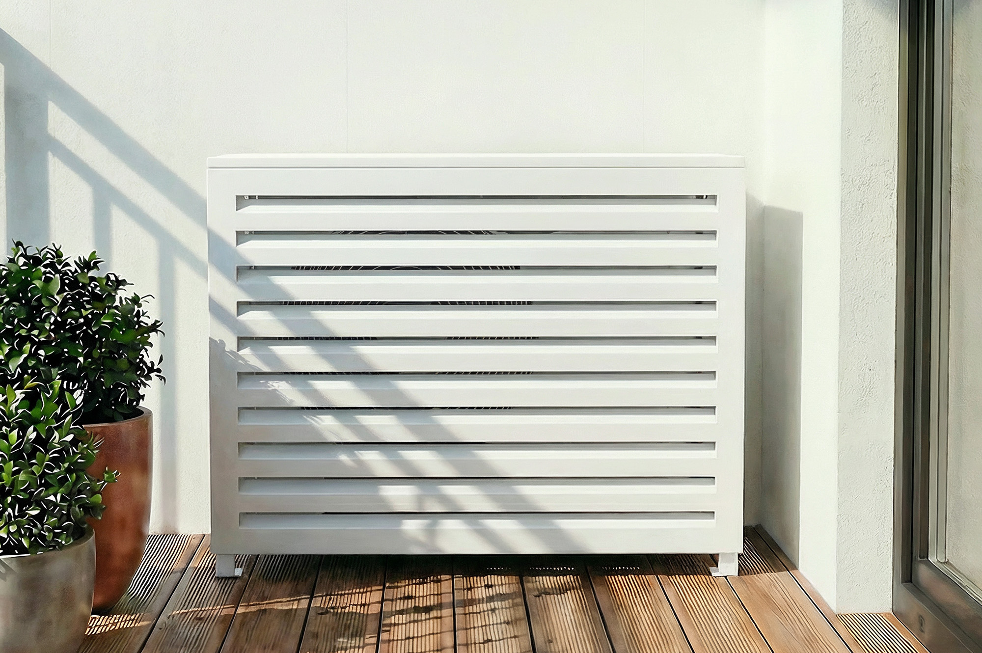Cache Clim & Pompe À Chaleur Aneto Aluminium Blanc - Taille S