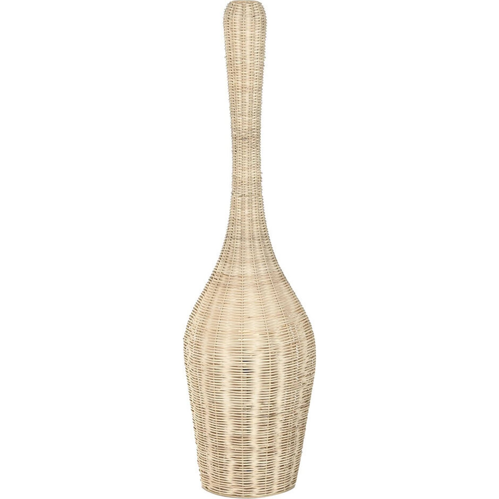 Lampe De Sol En Rotin Et Fer Style Tropical - Brun Naturel Clair