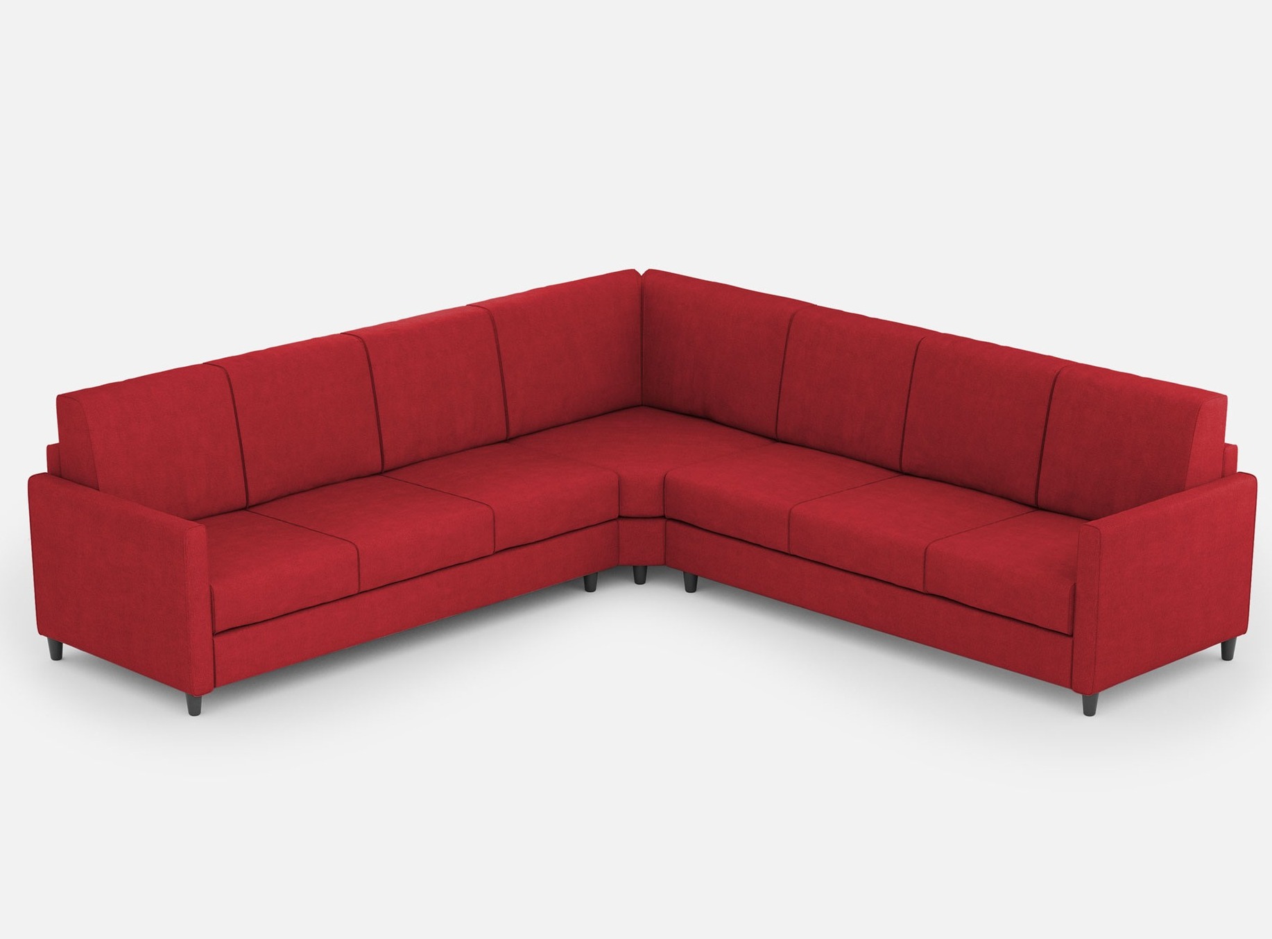 Canapé D'Angle Moderne Italien Tissu Rouge Korane - 5 Tailles 281x281 Cm-taille 281x281 Cm