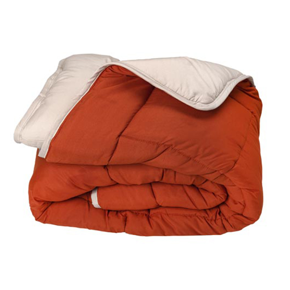 Couette Chaude Microfibre Bicolore 400 Gr/m2 Orange 240x260 Cm