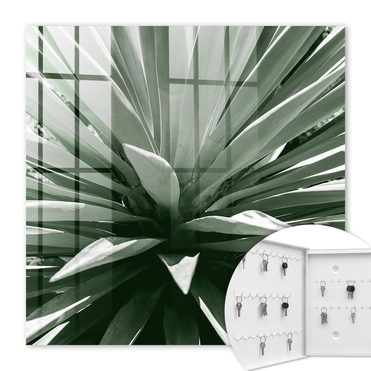 Armoire À Clés - (30 Cm X 30 Cm) - Boîte À Clés Murale - Coffret De Rangement Pour Clés - Couleur Blanche - Ouverture Vers La Gauche - Pour Maison Et Bureau - Agave