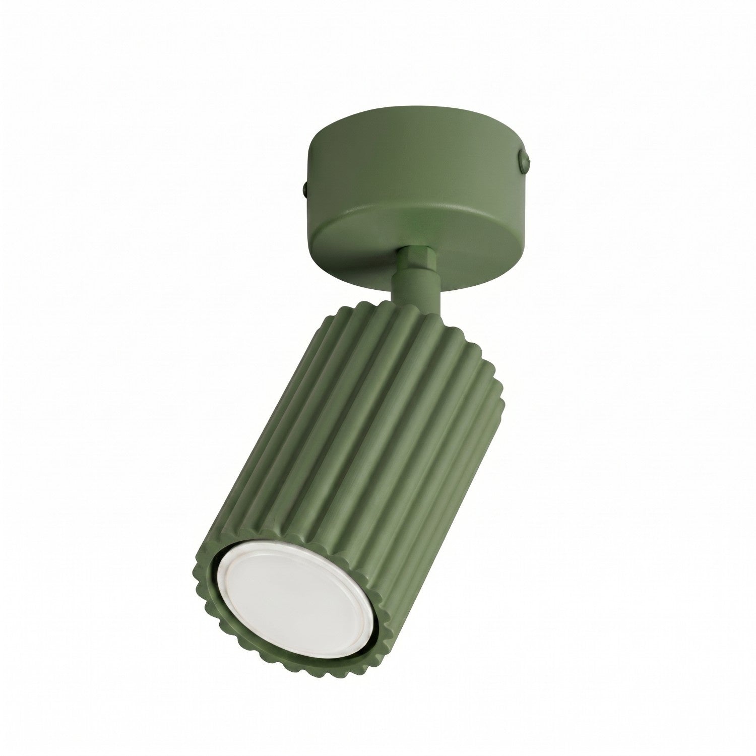 Spot De Plafond Rond Rainuré Vert Olive 1x Gu10 10w Karbon Sollux Lighting