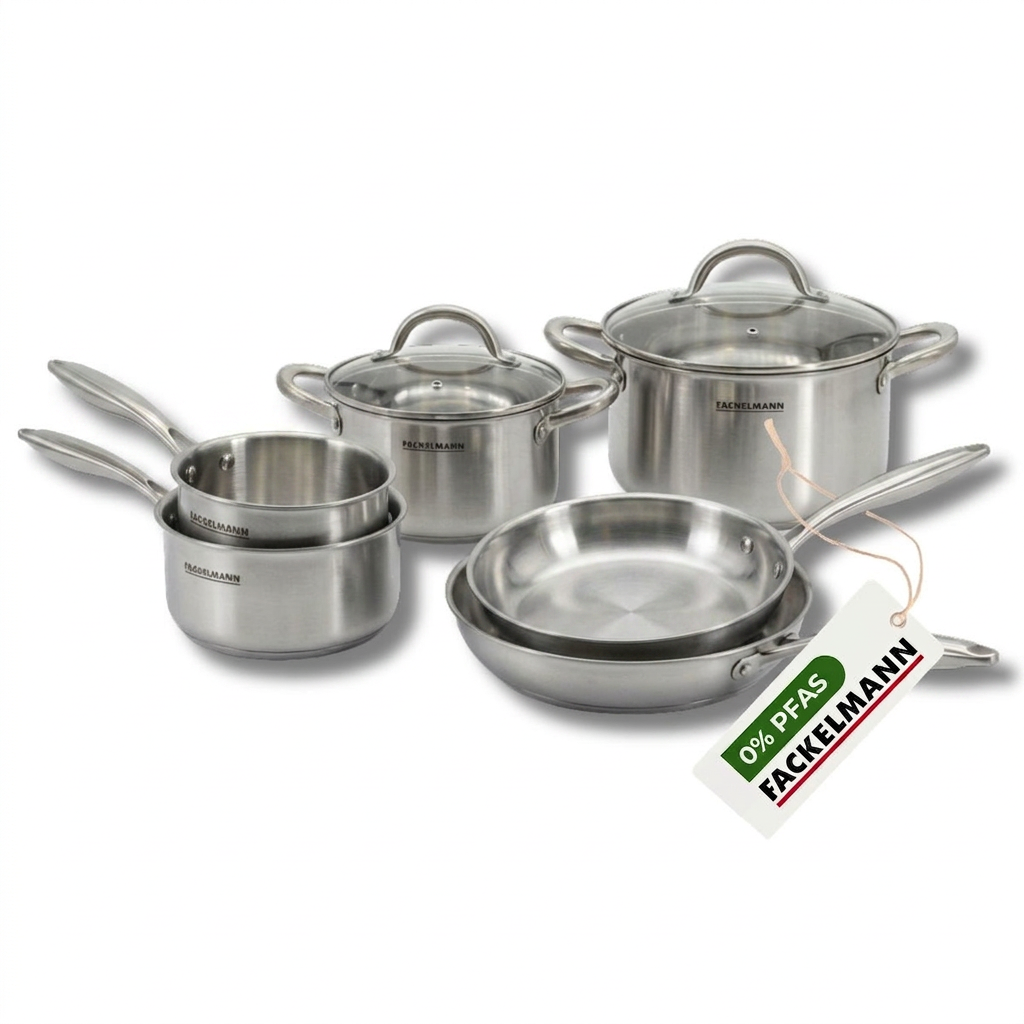 Batterie De Cuisine Avec 2 Poêles 20/24 Cm 2 Casseroles 14/18 Cm Et 2 Faitouts 20/24 Cm Sans Pfas Fackelmann Vita3