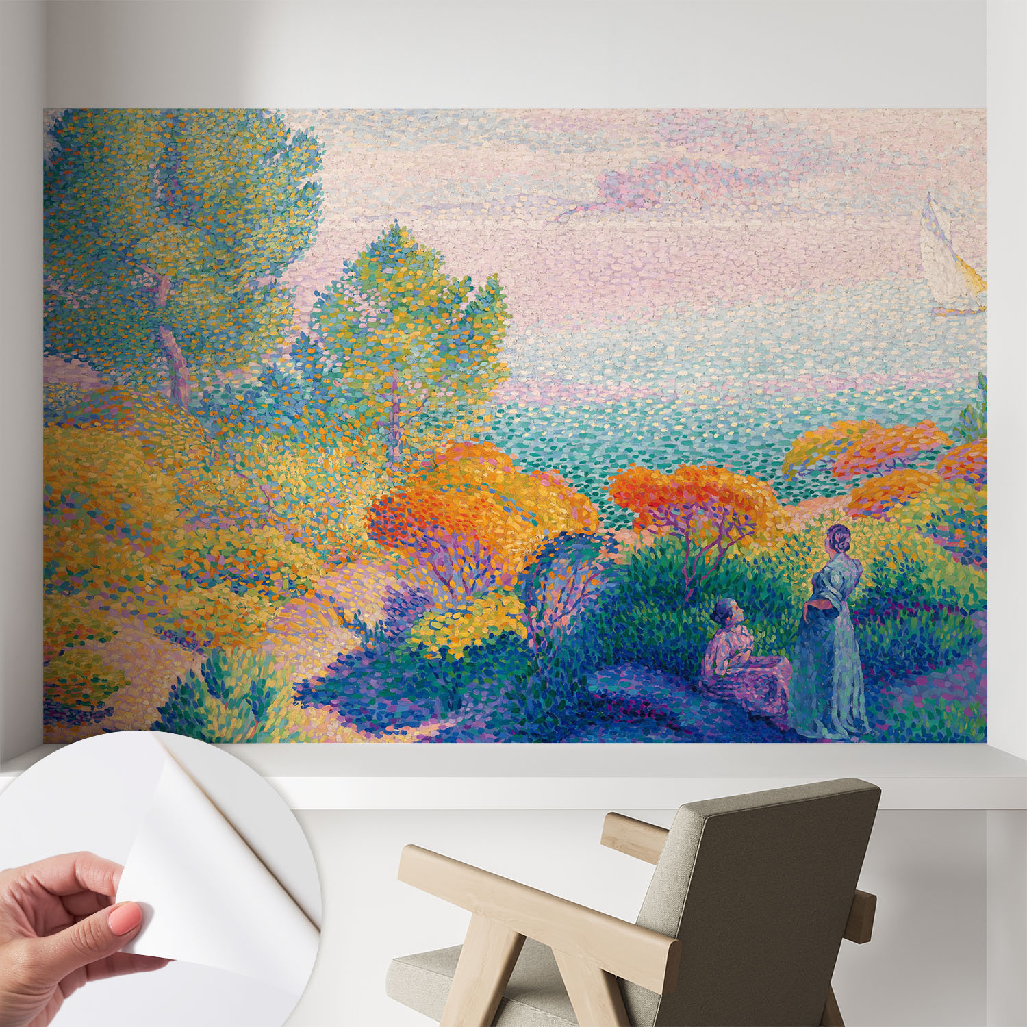Papier Peint Adhésif Décoratif Pour Salon Chambre Et Cuisine Facile À Poser Avec Colle Paysage Côtier 104x70 Cm