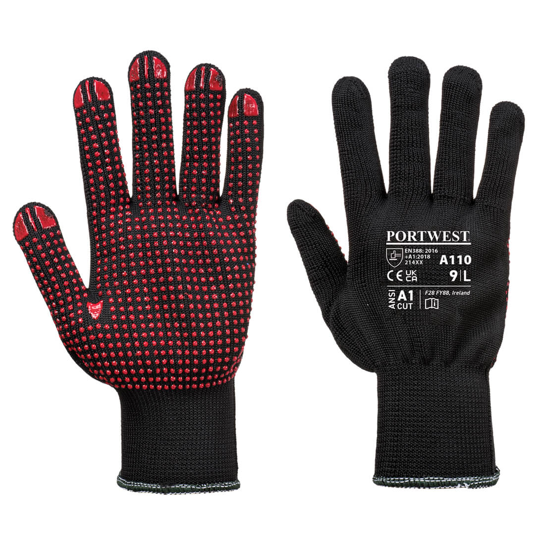 Gant Polka Picots Pvc Couleur: Noir Taille S - Portwest