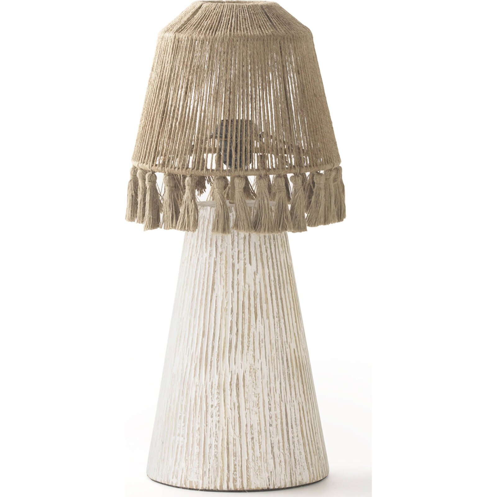 Lampe De Table En Bois Et Jute Esprit Artisanal Marron - Bois Naturel Et Jute Beige