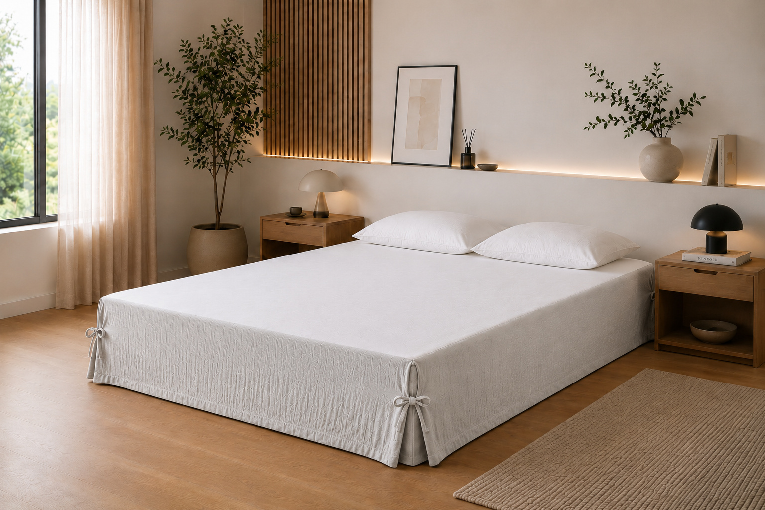 Cache-sommier 160 X 200 Cm Double Gaze De Coton Gaïa Nuage - Qualité Haut De Gamme