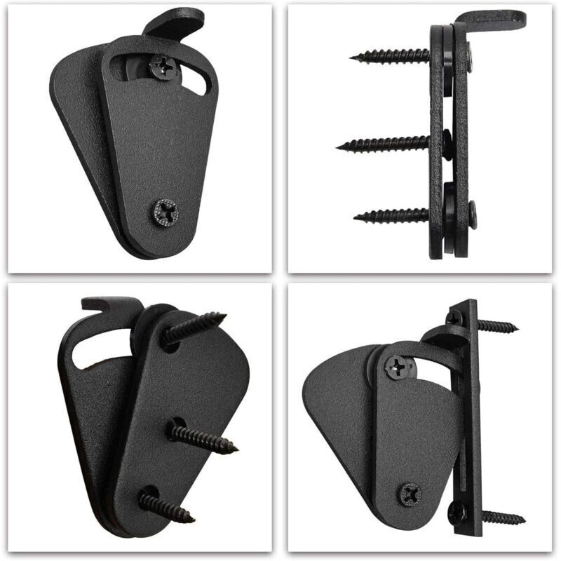 Serrure De Porte De Grange Coulissante, 2 Pièces, Matériel De Meubles, Loquet De Confidentialité Pour Garage, Noir, 2 Pièces