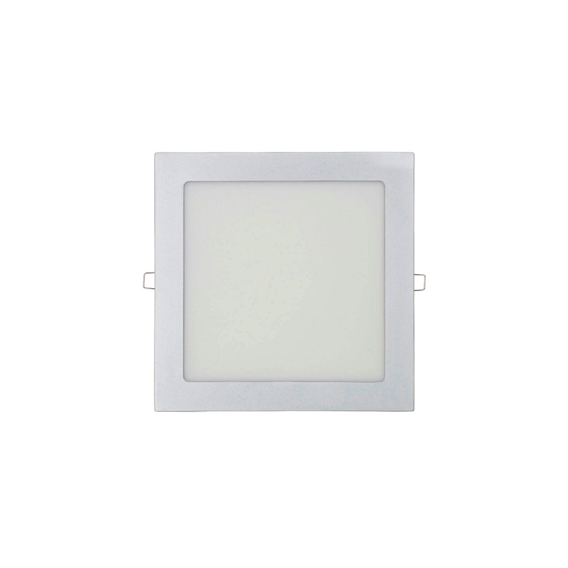 Downlight Led Encastrable Carre 20w Lumière Du Jour 4000k 1500lm Chrome 22x22cm Edm