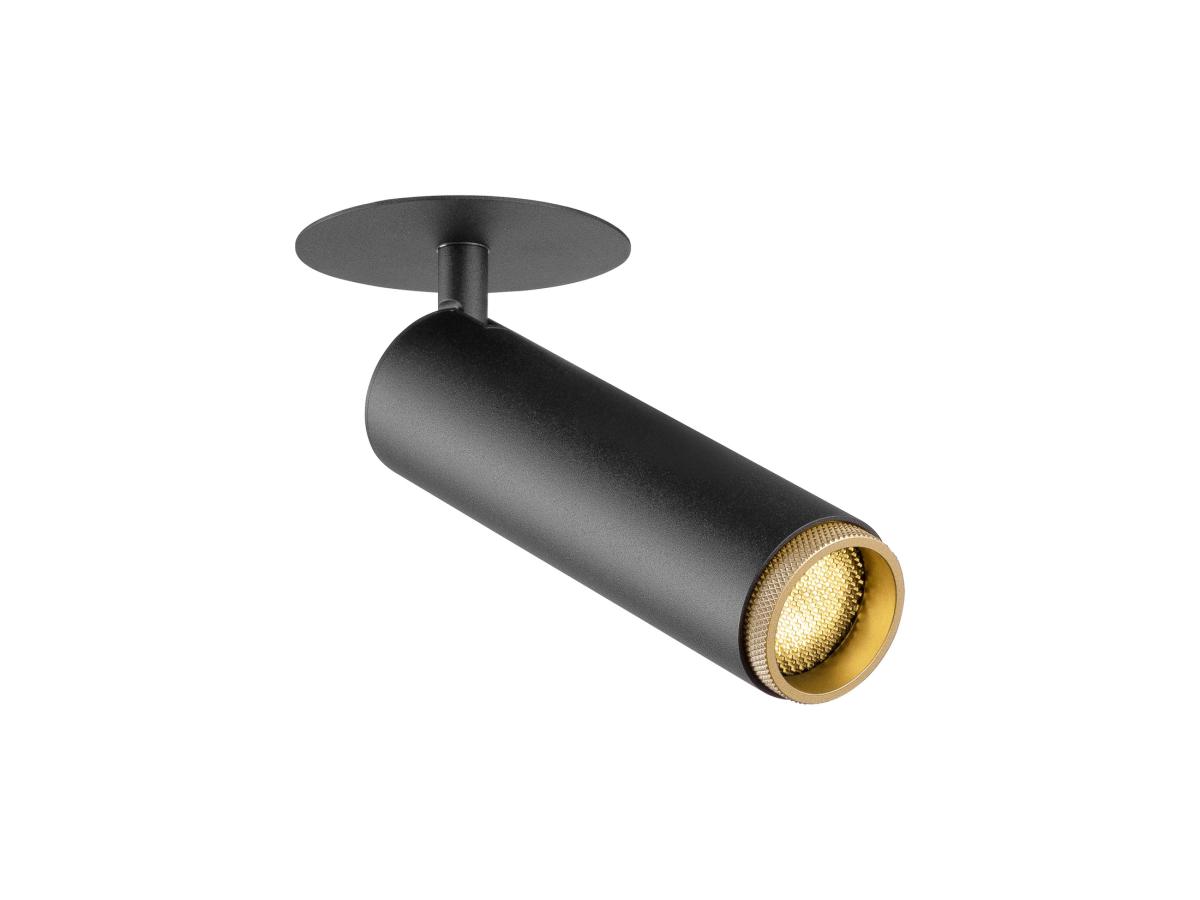 Plafonnier Encastré Grip M Phase 3000 K 42° Ip20 Cylindrique Noir / Or - Slv - 1009087