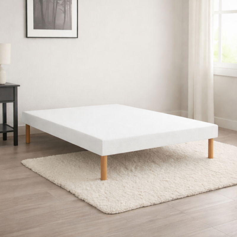 Sommier Essenzia Tradition Graphic 13cm Blanc 90x190 Lattes