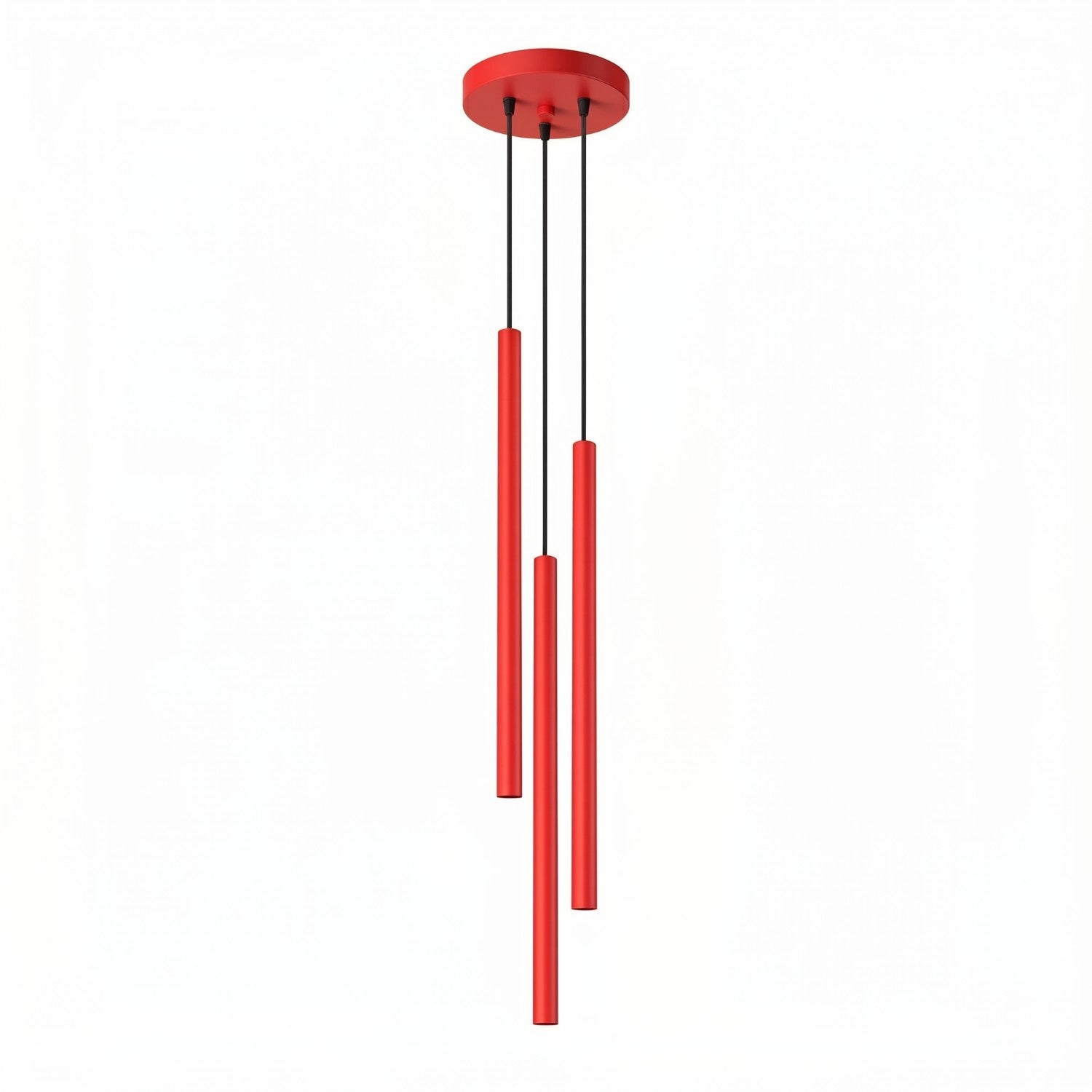 Suspension Moderne Tubes Fins Rouges 3xg9 8w Pastelo Sollux Lighting