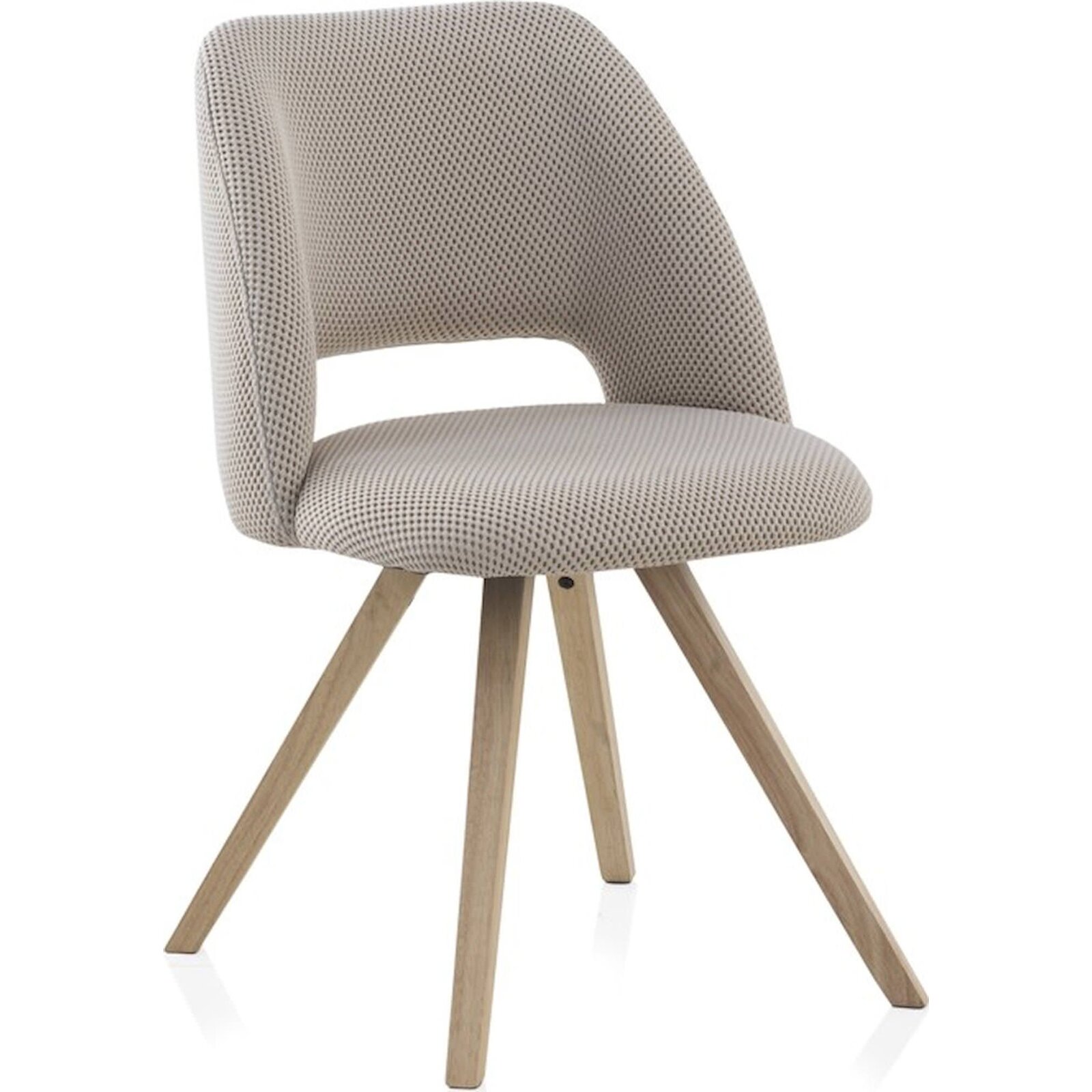 X4 Chaises Tapissée Nid D'Abeille Blanc Pieds Bois Naturel Hévéa - Blanc Nid D'Abeille Et Bois Naturel