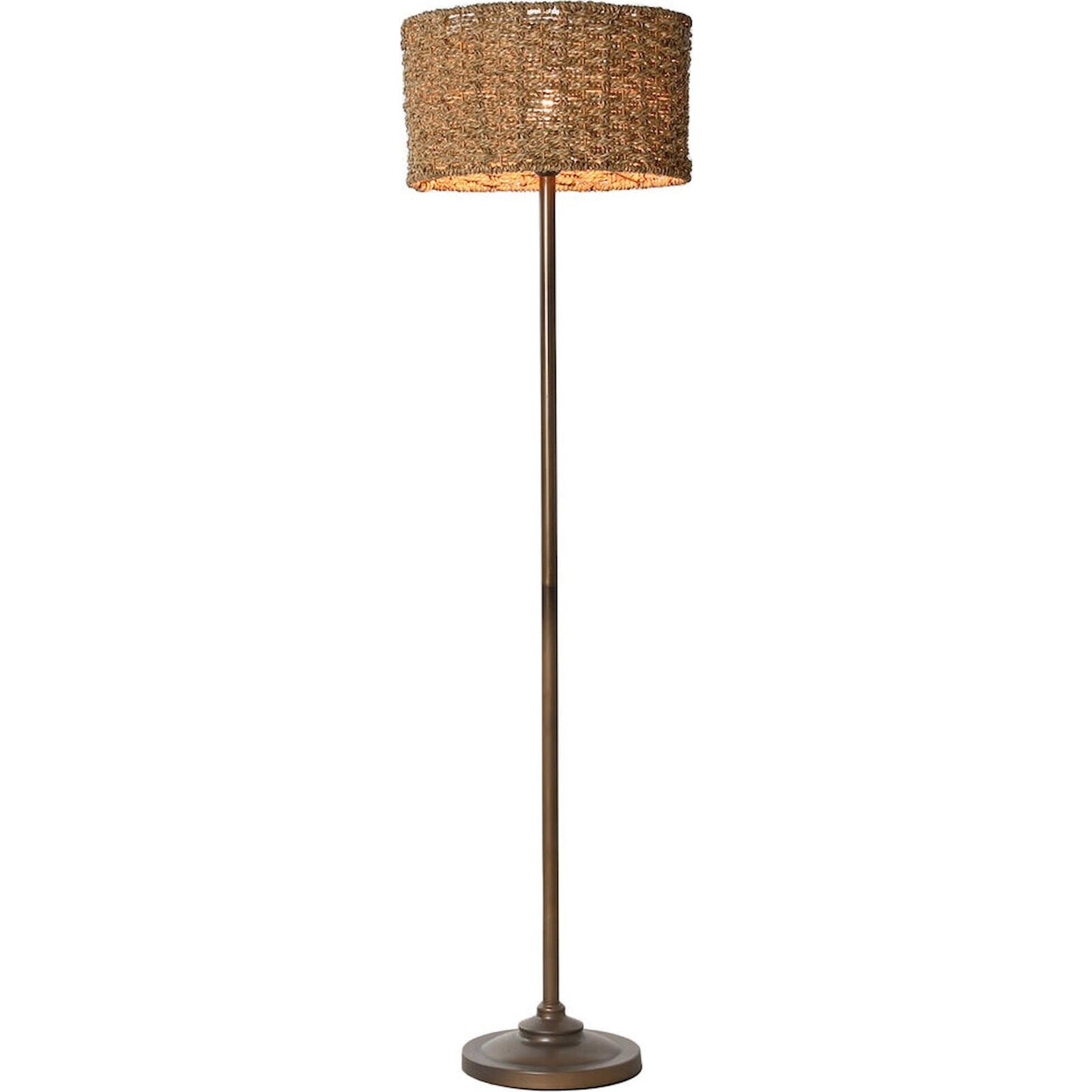 Lampe De Sol En Fibre Métal Esprit Naturel Ambiance Chaleureuse - Marron Naturel Fibre Tressée